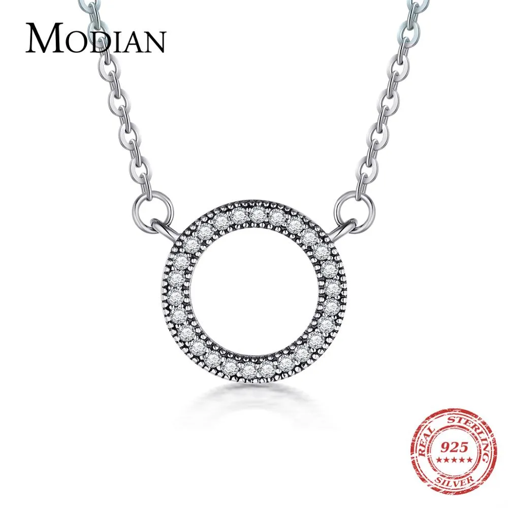 Elegant Brown Cubic Zirconia Circle Necklace with Vintage and Romantic Style for Women