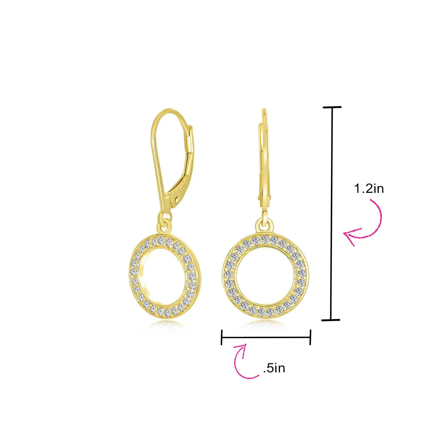 Elegant Geometric CZ Dangle Chandelier Earrings in Gold or Silver for Bridals