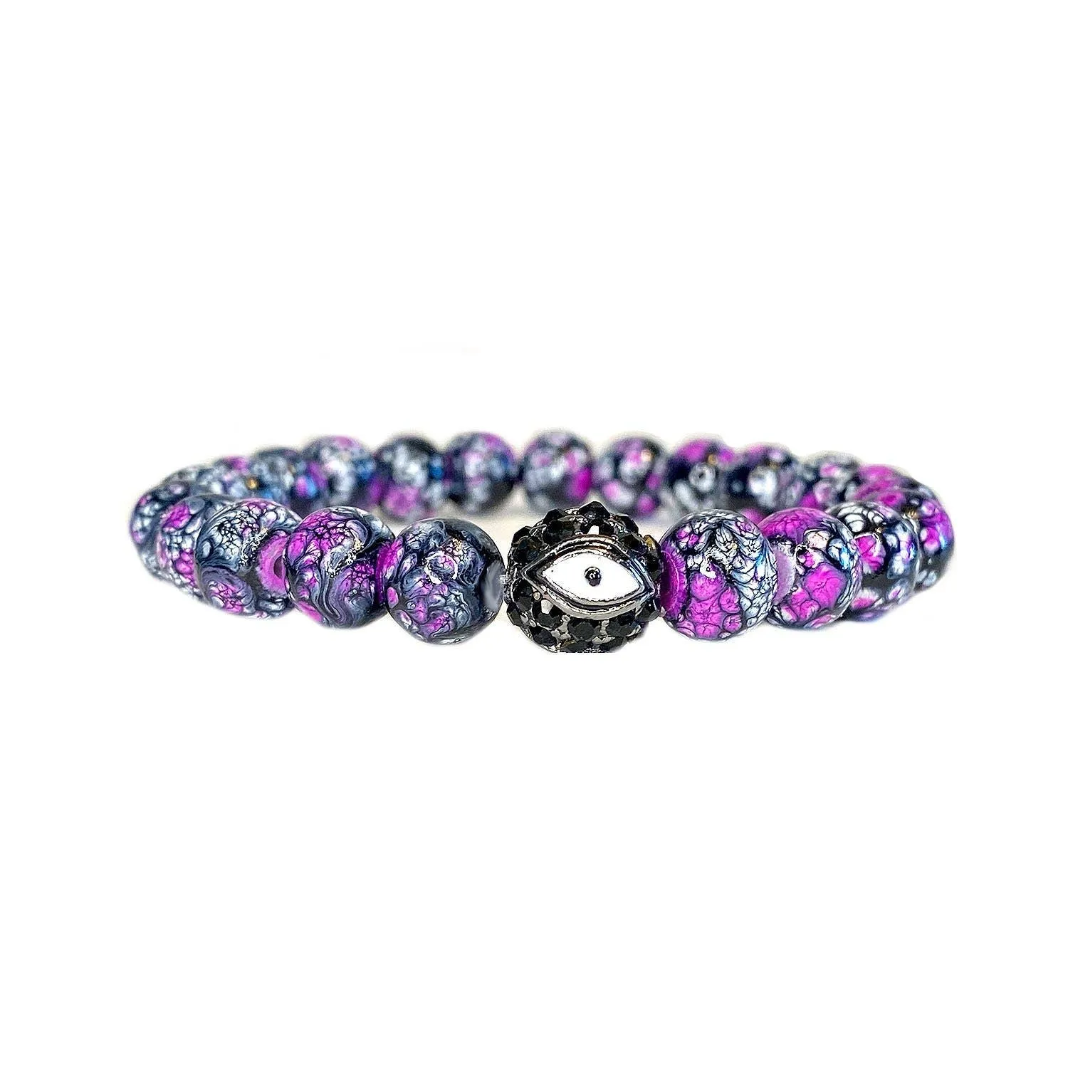 Evil Eye Colorful Gemstone Beaded Bracelet