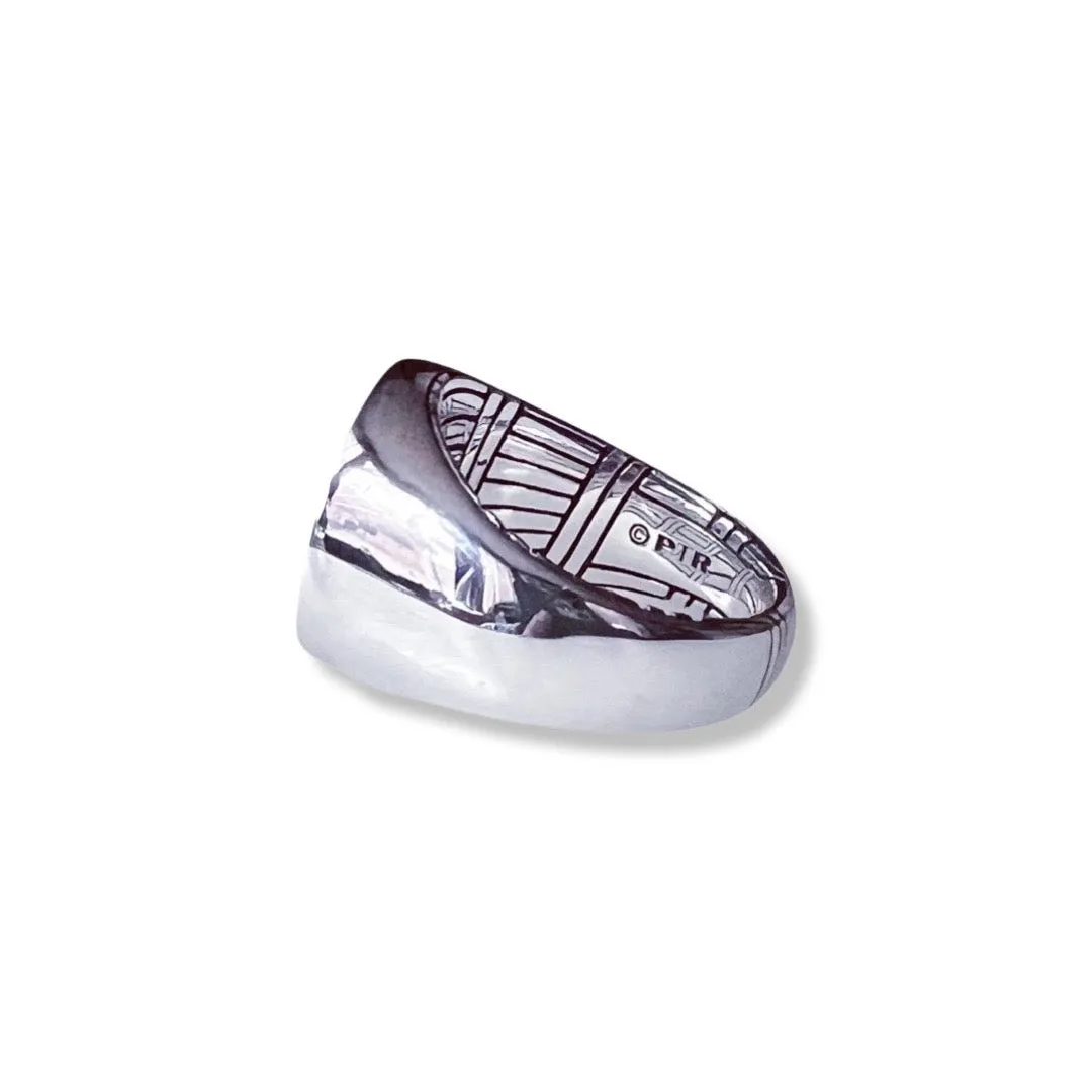 Explorer Signet Ring in sterling silver with lapis