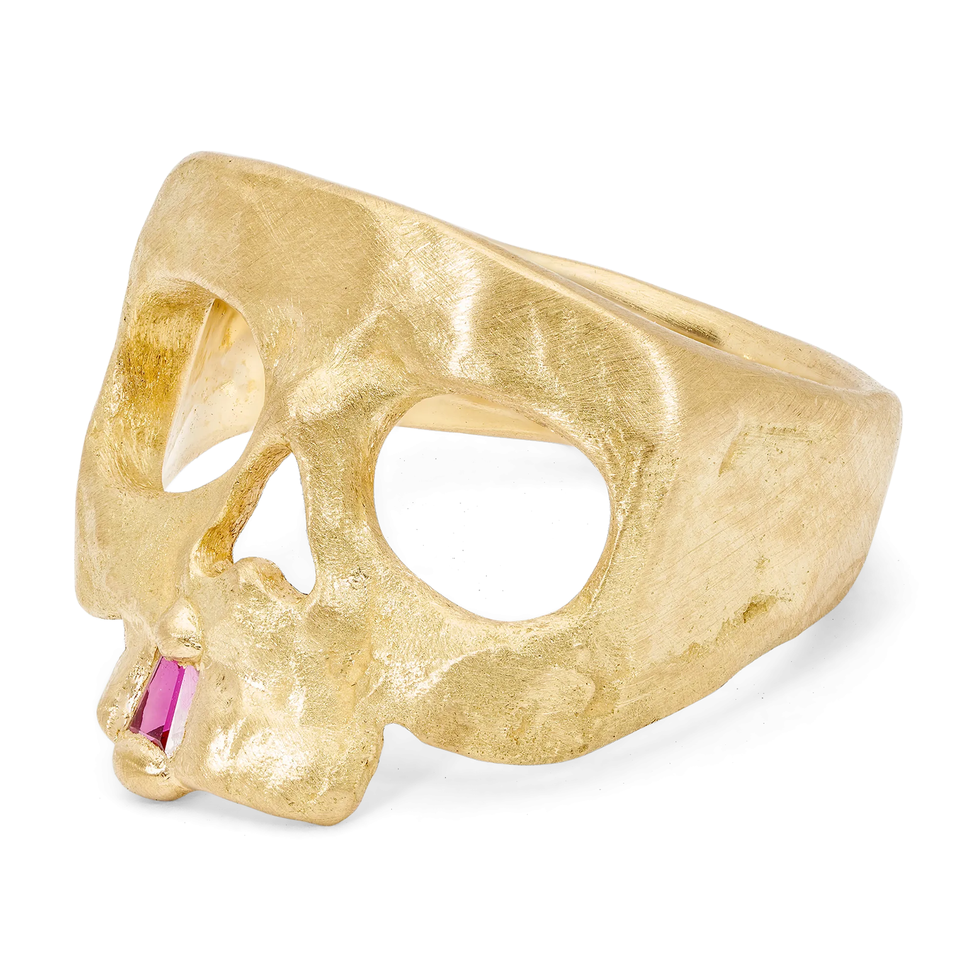 Extra Small Pink Snaggletooth Skull Ring - Made to Order