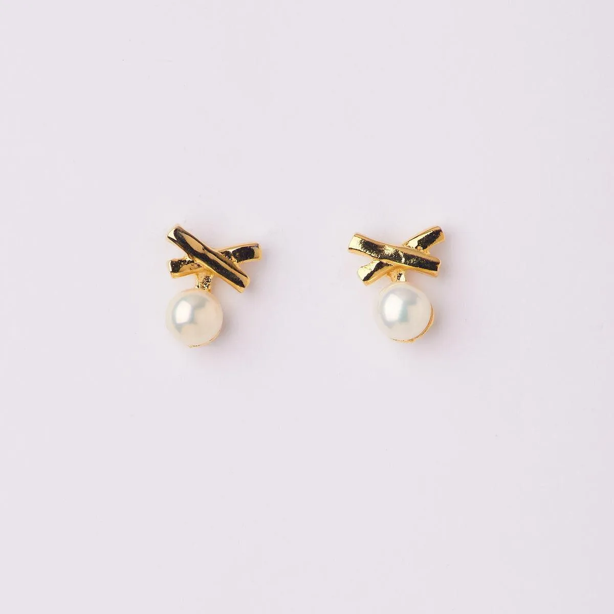 Fancy Real Pearl Stud Earring