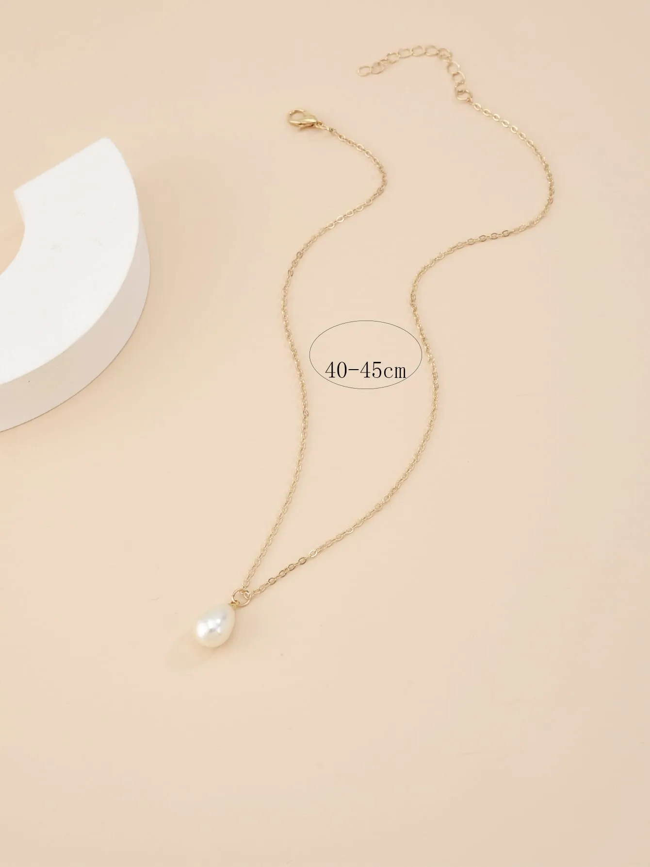 Faux Pearl Drop Charm Necklace Dainty Necklace Novelty Necklace Creative