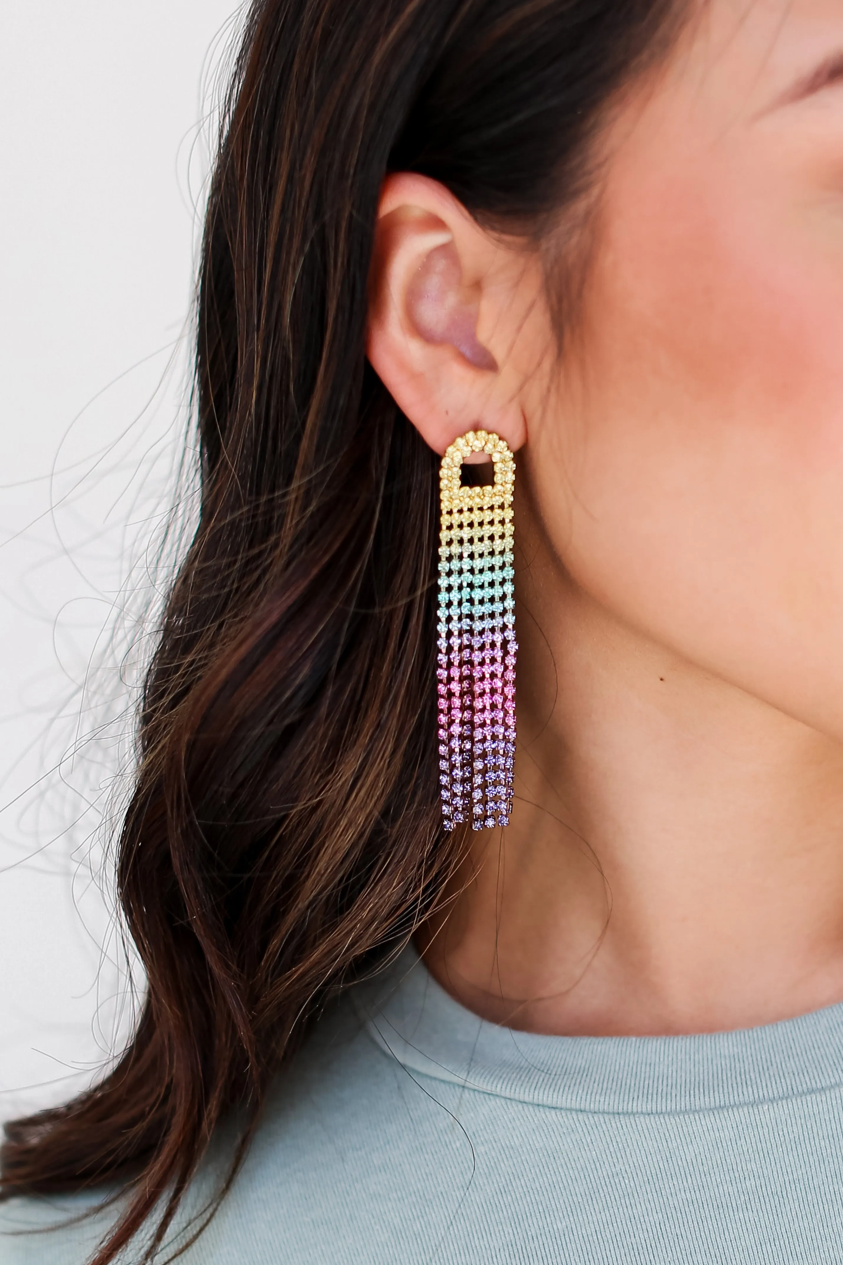 FINAL SALE - Lilly Rhinestone Fringe Earrings