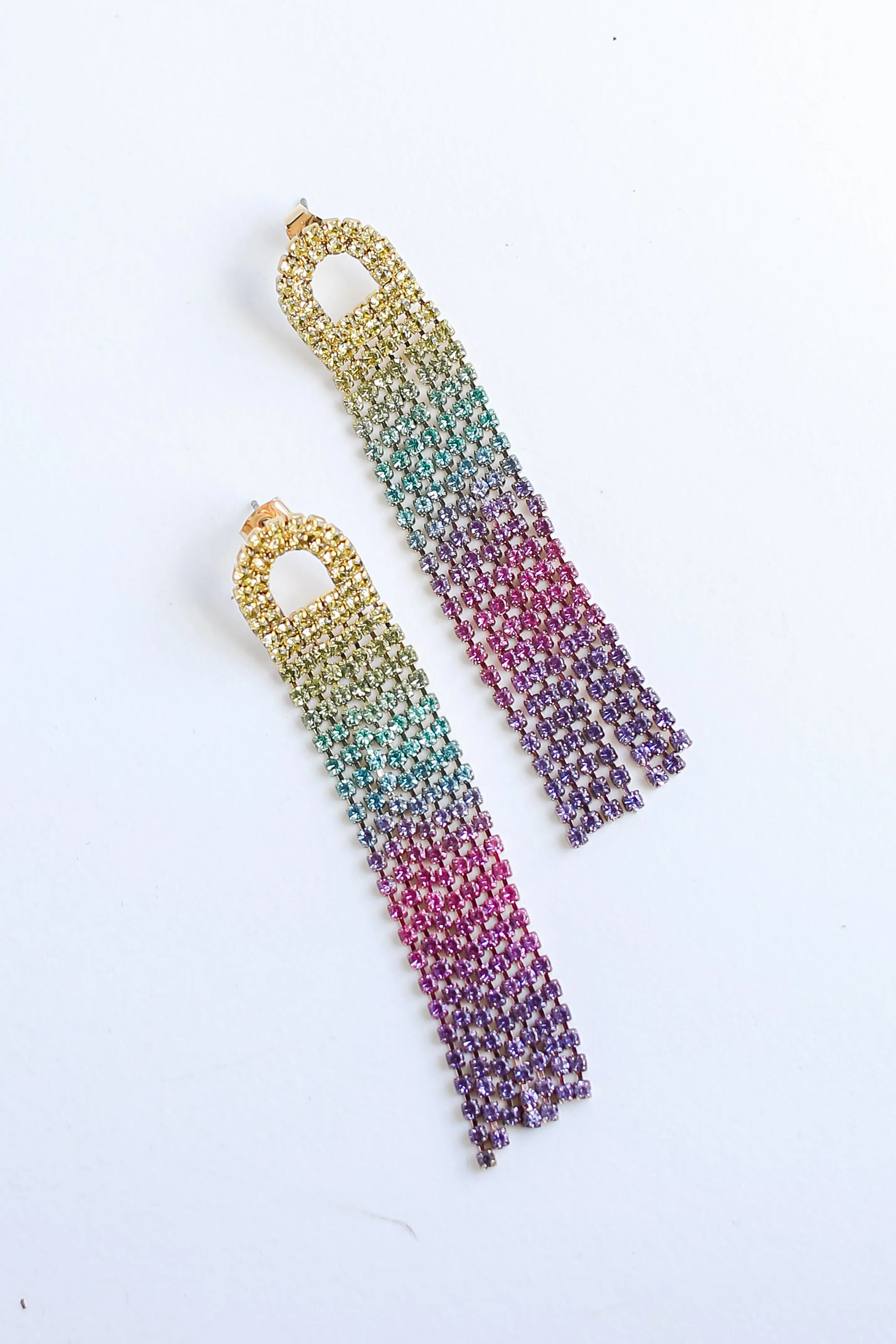 FINAL SALE - Lilly Rhinestone Fringe Earrings