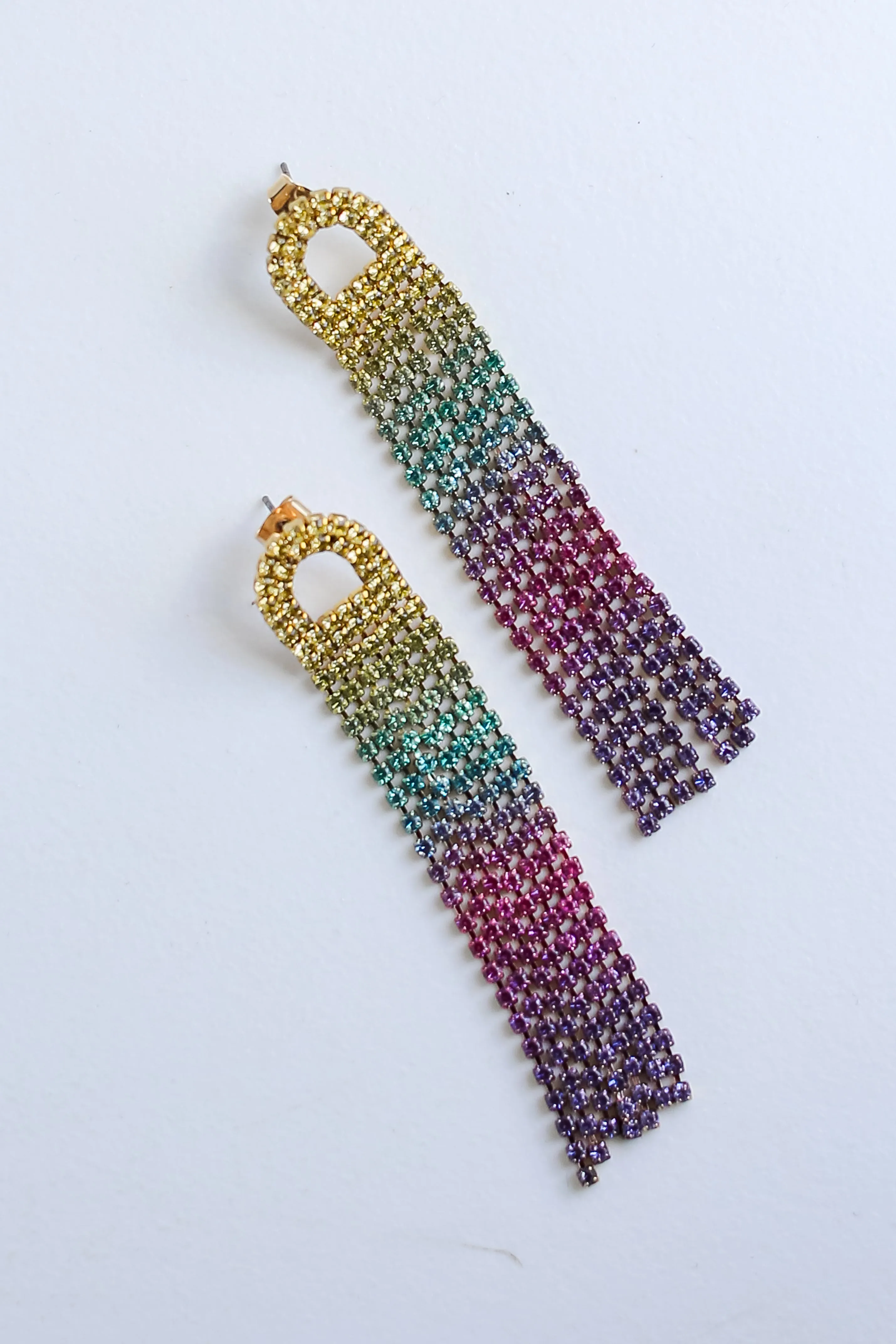 FINAL SALE - Lilly Rhinestone Fringe Earrings