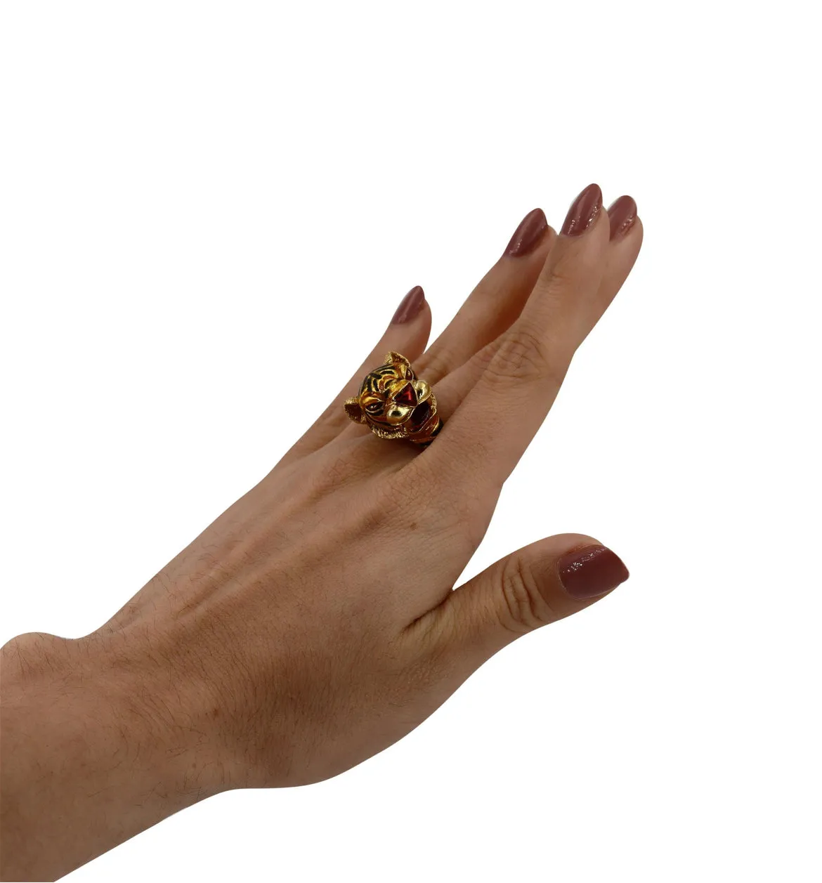 Frascarolo Italy Enamel Gold Panther Ring