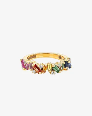 Frenzy Rainbow Sapphire Half Band