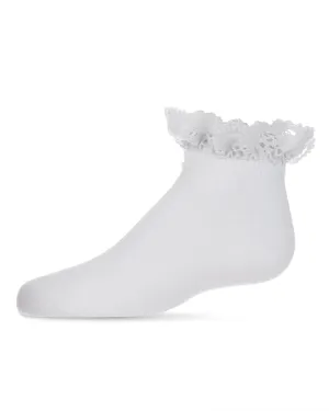 Girls Lace Top Mercerized Cotton Blend Ankle Sock