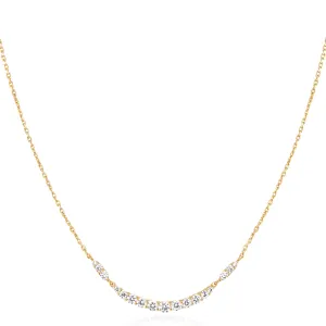 Gold Arc Pavé Necklace