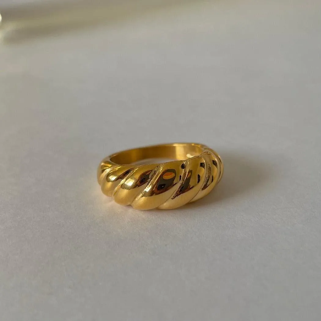 Gold Croissant Ring 18K Gold