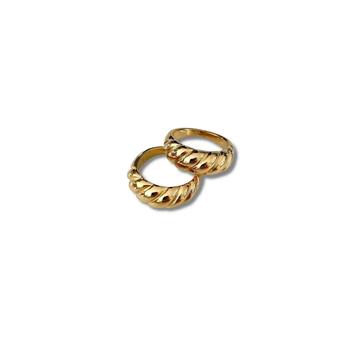 Gold Croissant Ring 18K Gold