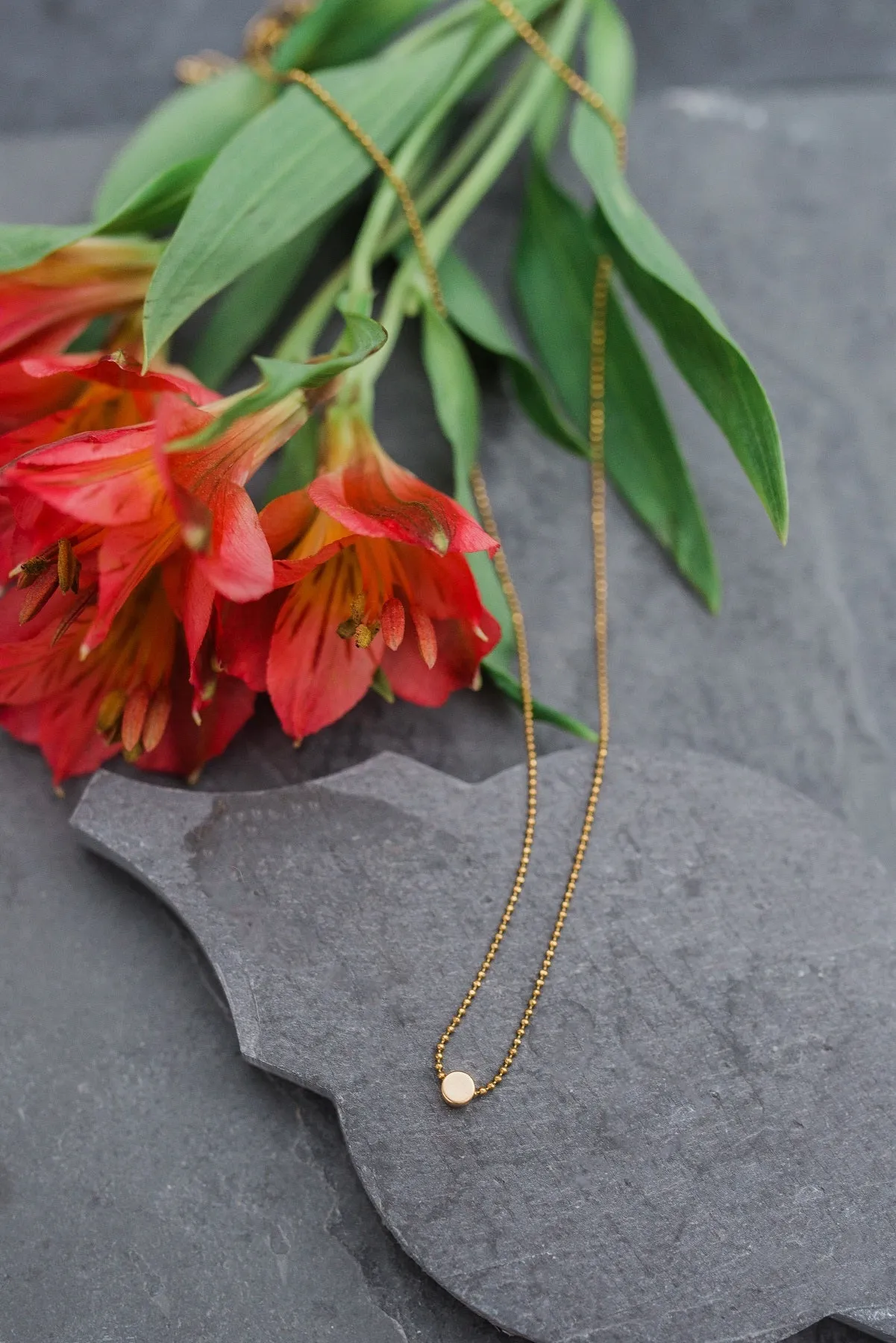 Gold Petite Circle Necklace