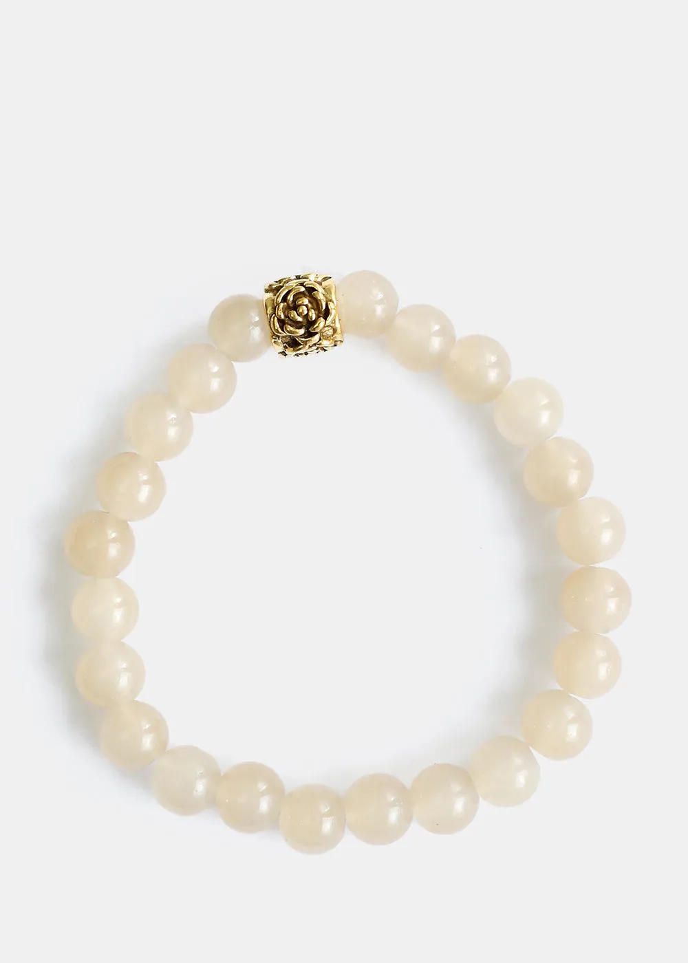 Gold Rose Bead Bracelet