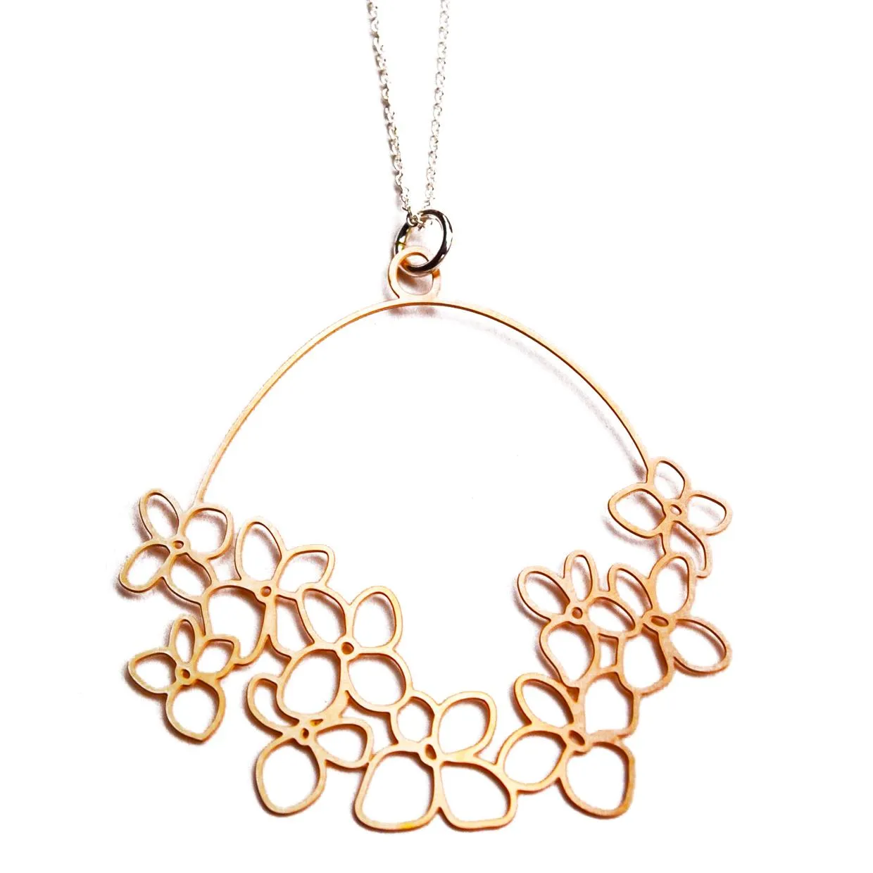 Hydrangea Hoop Necklace