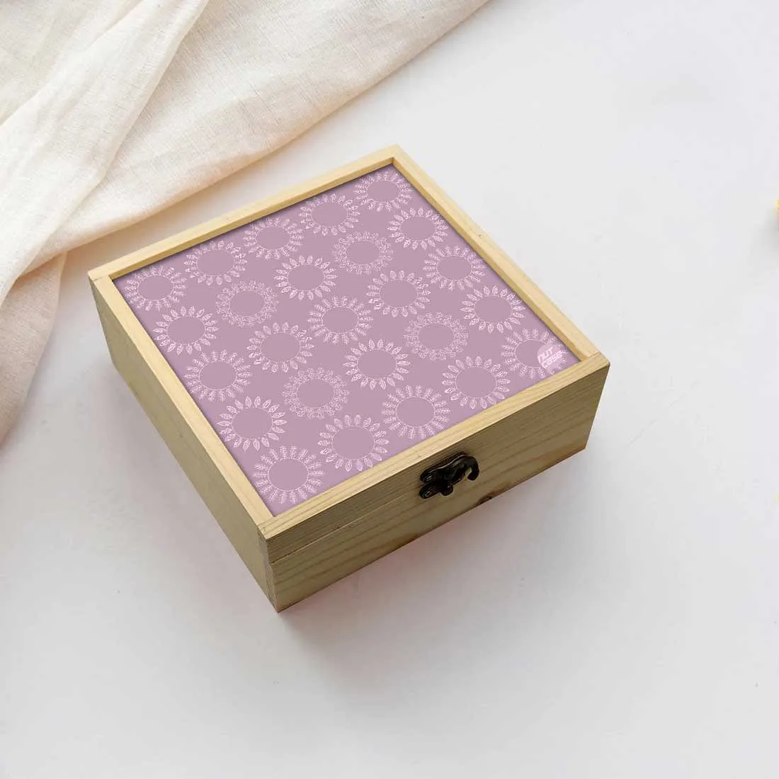 Jewellery Box Makepup Organizer -  Dark Purple Pattern Circle