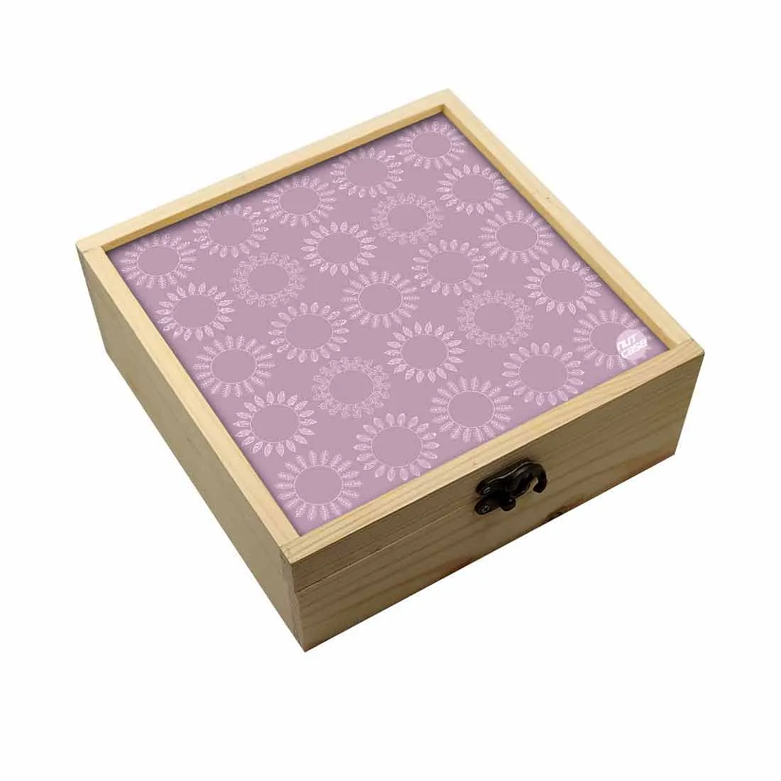 Jewellery Box Makepup Organizer -  Dark Purple Pattern Circle