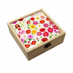 Jewellery Box Wooden Jewelry Organizer -  Red Flower