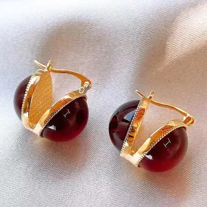 Just Lil Things Red Hoop Earrings jlt12063