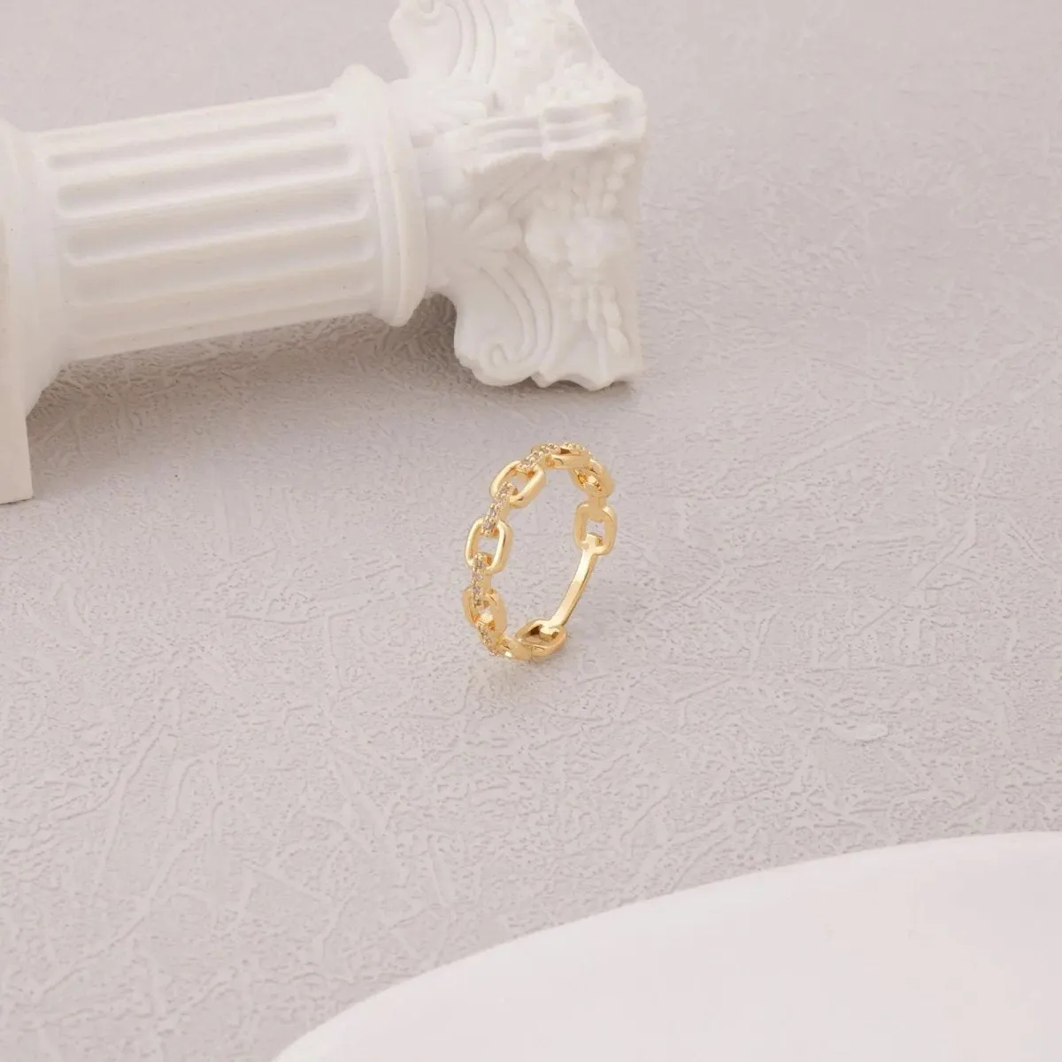 Kyerlyn Gold Sparkling Square CZ Rings