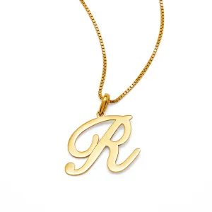 Large Script Initial Necklace