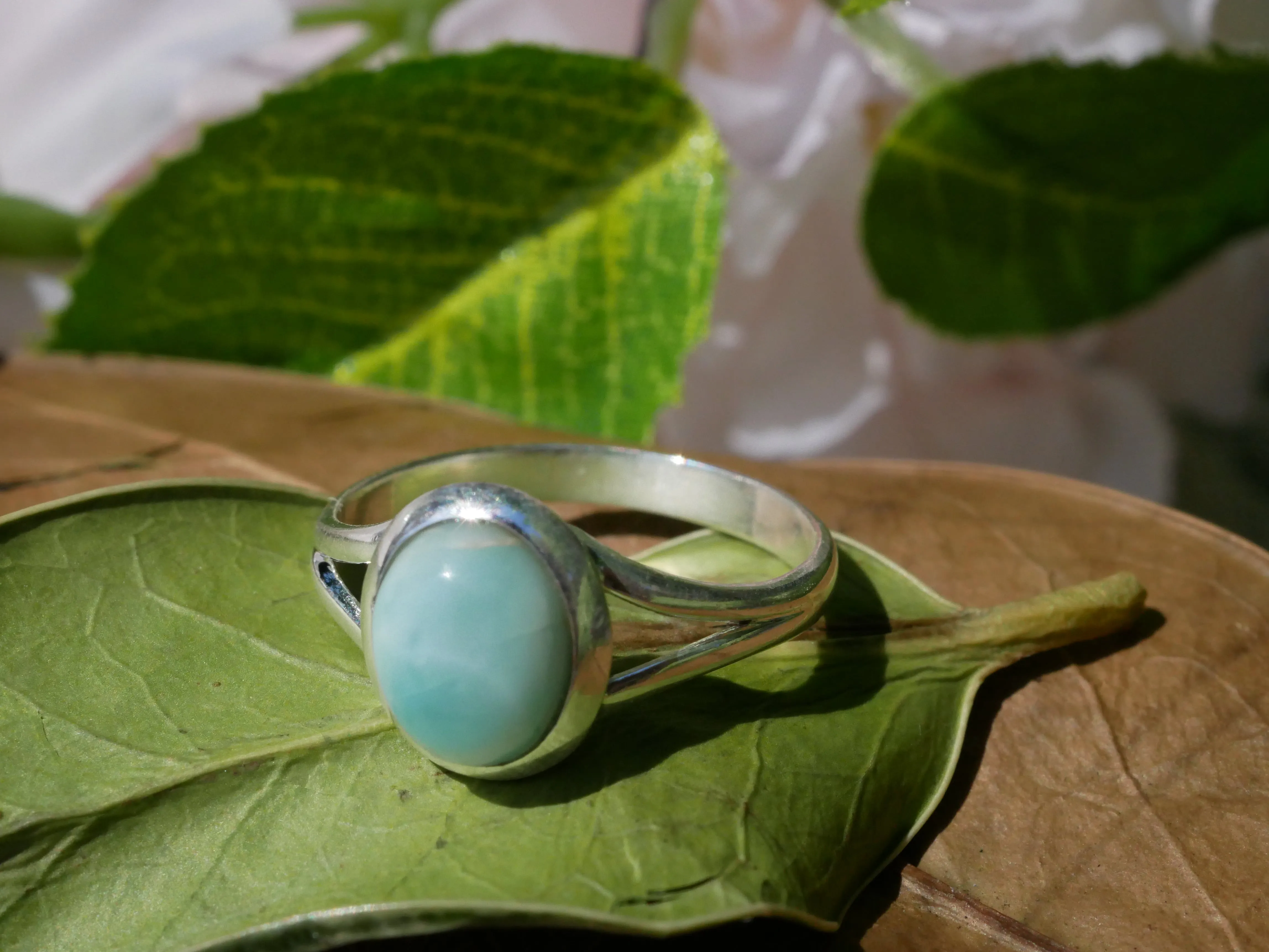 Larimar Ariel Ring - Small Oval (Double Band)