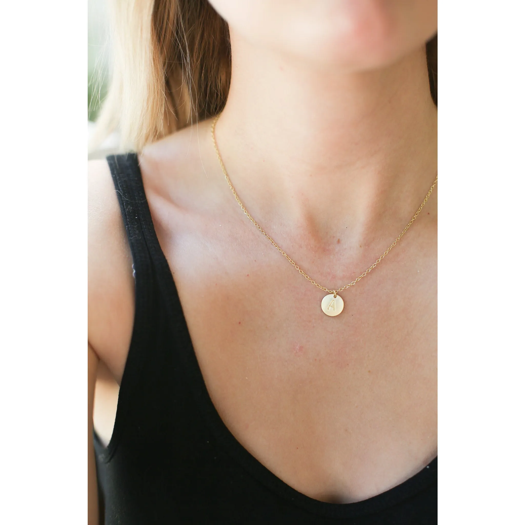 Letter Disc Necklace