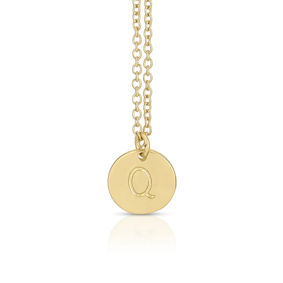 Letter Disc Necklace