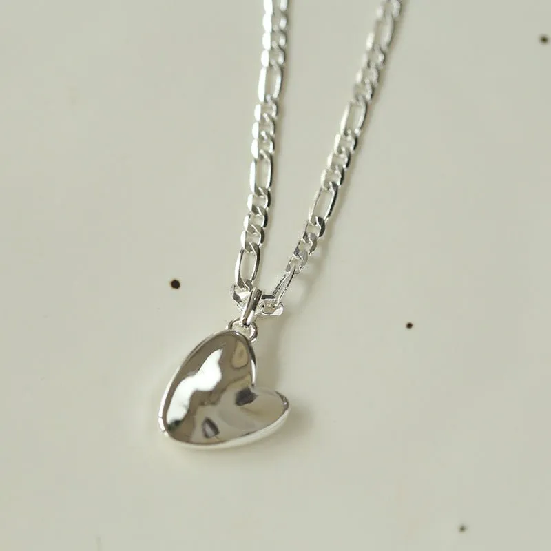 Metal Style Versatile Heart Pendant Necklace