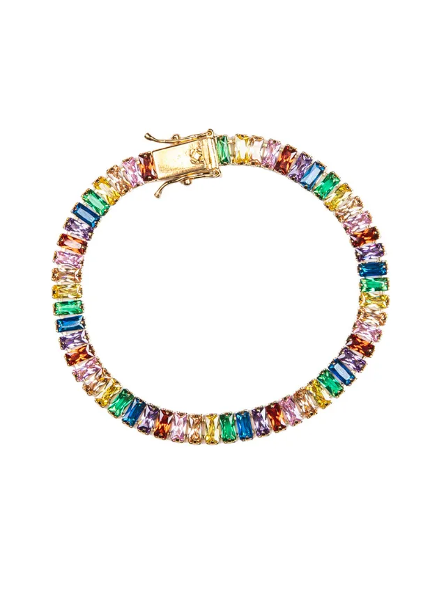 Multi Colored Emerald Cut Bracelet