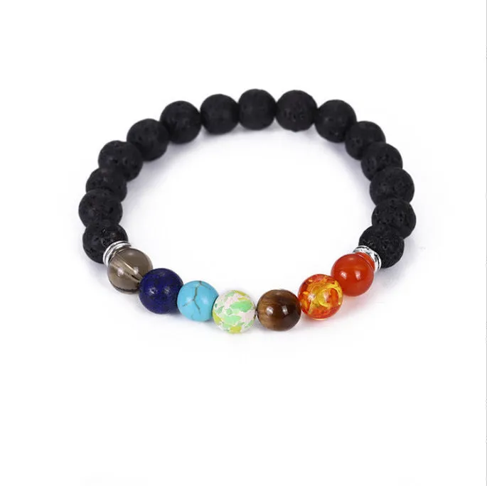 Natural Volcanic Stone Colorful Energy Bracelet Agate