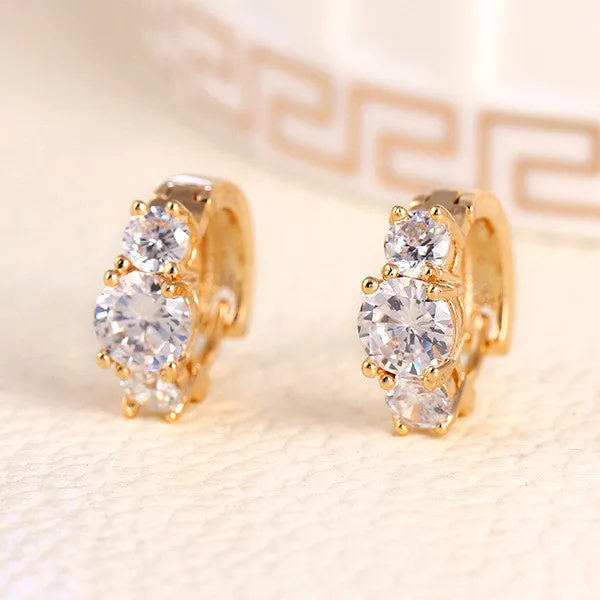 New Design hot Fashion Luxury gold Color Austrian crystal earrings zircon Statement jewelry for women