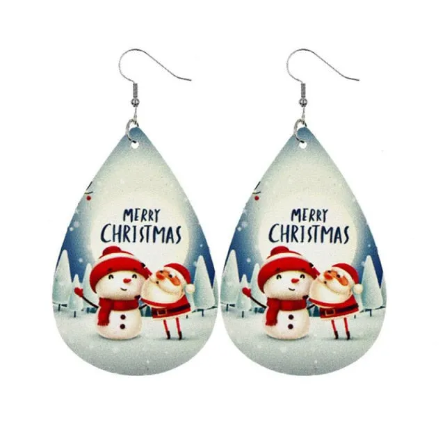 New Trendy Statement Christmas Tree Earrings For Women Santa Claus Snowman Drop Earrings Jewelry Girls Christmas Gifts Wholesale