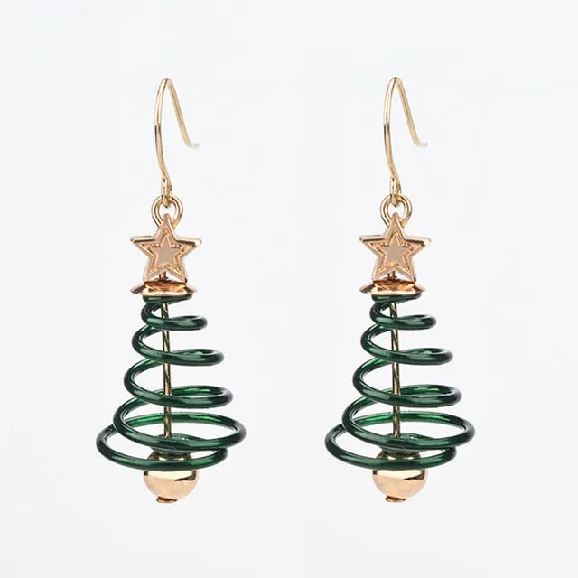 New Trendy Statement Christmas Tree Earrings For Women Santa Claus Snowman Drop Earrings Jewelry Girls Christmas Gifts Wholesale