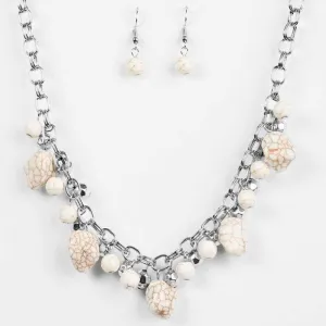 Paleo Princess White Stone Pebble Necklace