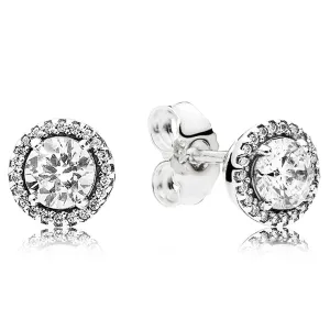 Pandora Round Sparkle Halo Earrings