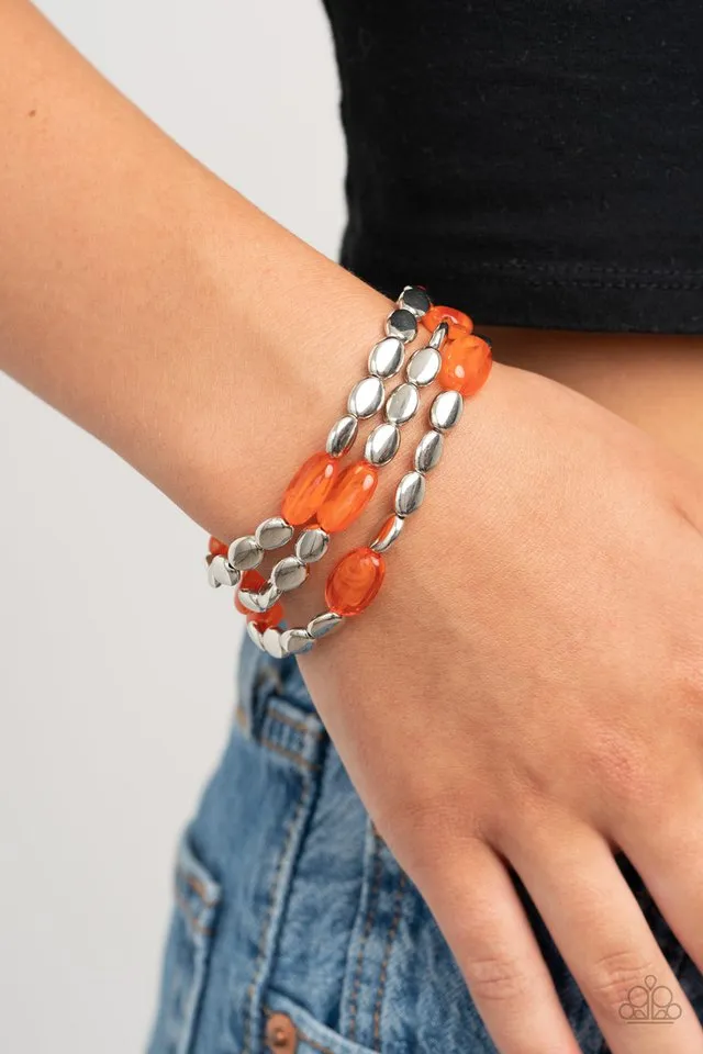 Paparazzi Bracelet ~ Sorry to Burst Your BAUBLE - Orange