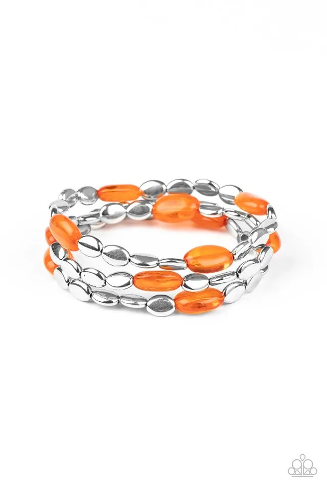 Paparazzi Bracelet ~ Sorry to Burst Your BAUBLE - Orange