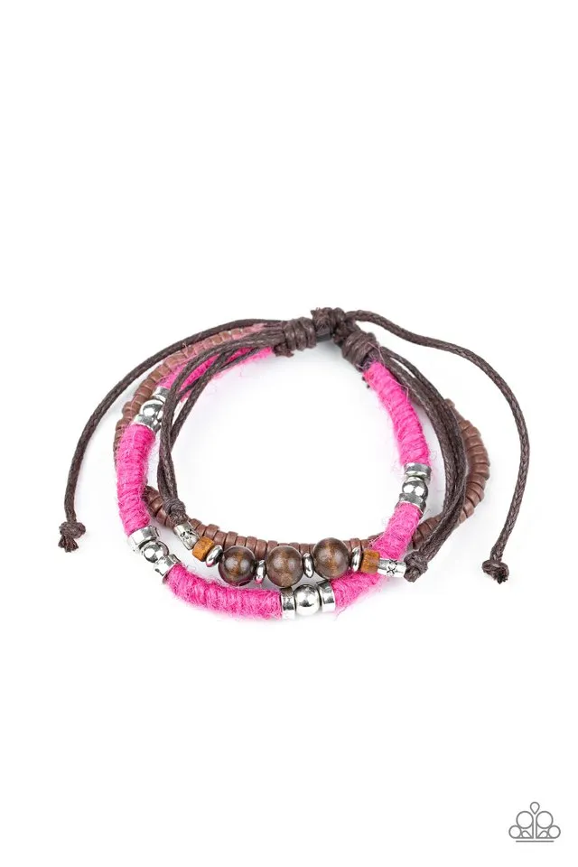 Paparazzi Bracelet ~ Totally Tiki - Pink