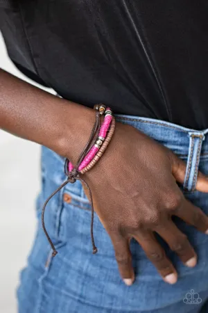 Paparazzi Bracelet ~ Totally Tiki - Pink