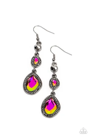 Paparazzi Dripping Self-Confidence - Multi Oil Spill Earrings