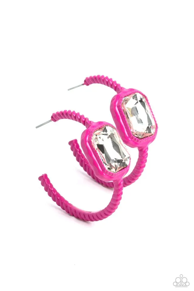 Paparazzi Earring ~ Call Me TRENDY - Pink