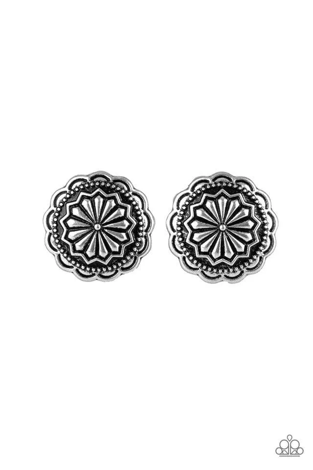 Paparazzi Earring ~ Durango Desert - Silver