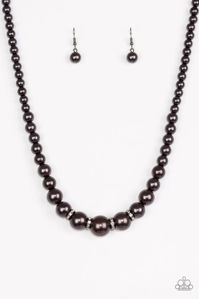 Paparazzi Necklace ~ Party Pearls - Black