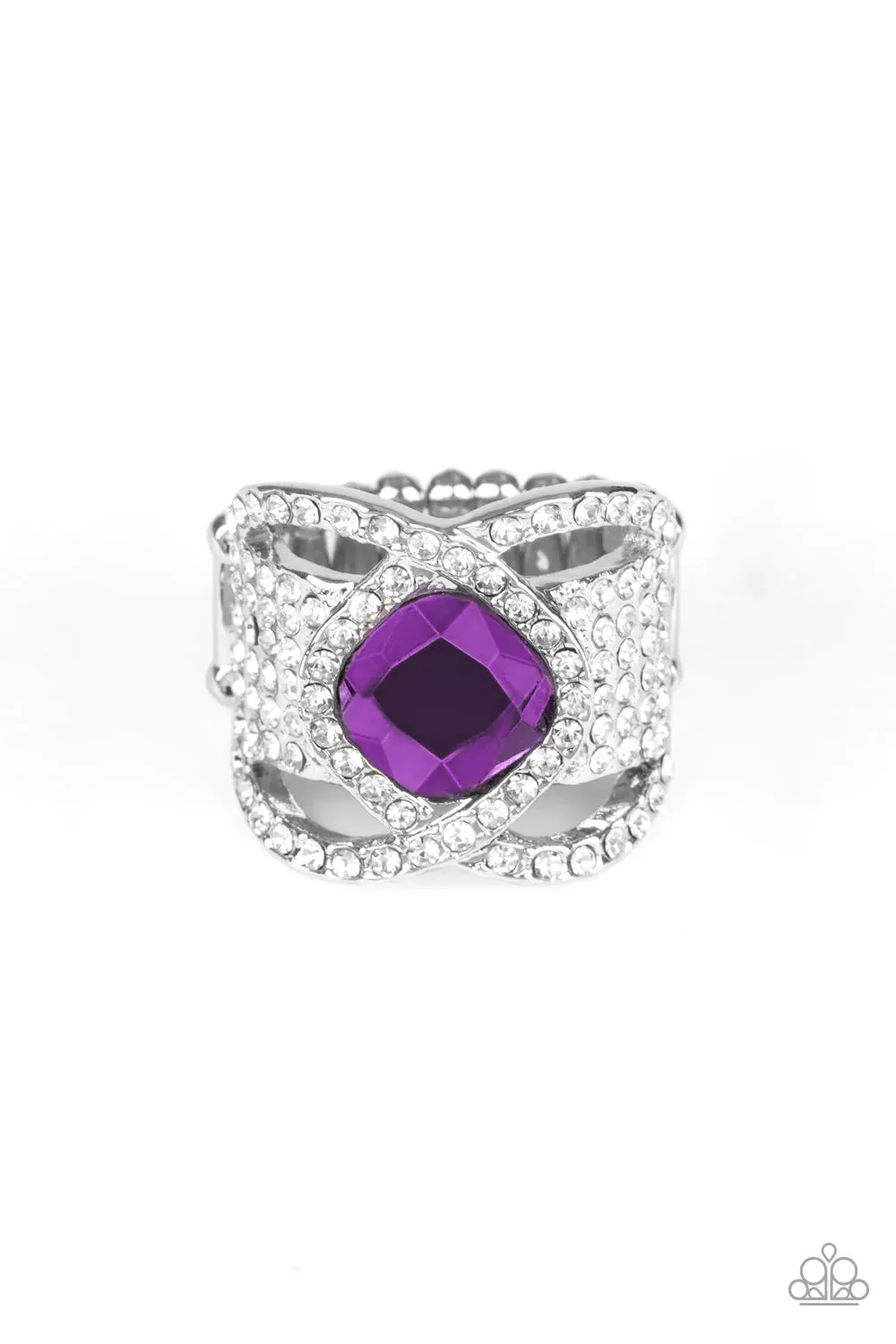 Paparazzi Ring ~ Triple Crown Twinkle - Purple