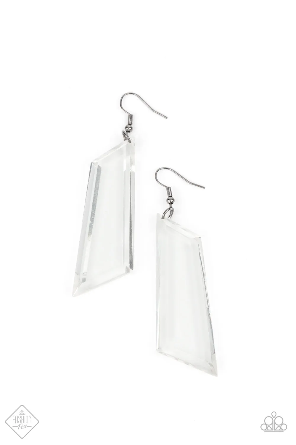 Paparazzi The Final Cut - Black White Clear Earrings