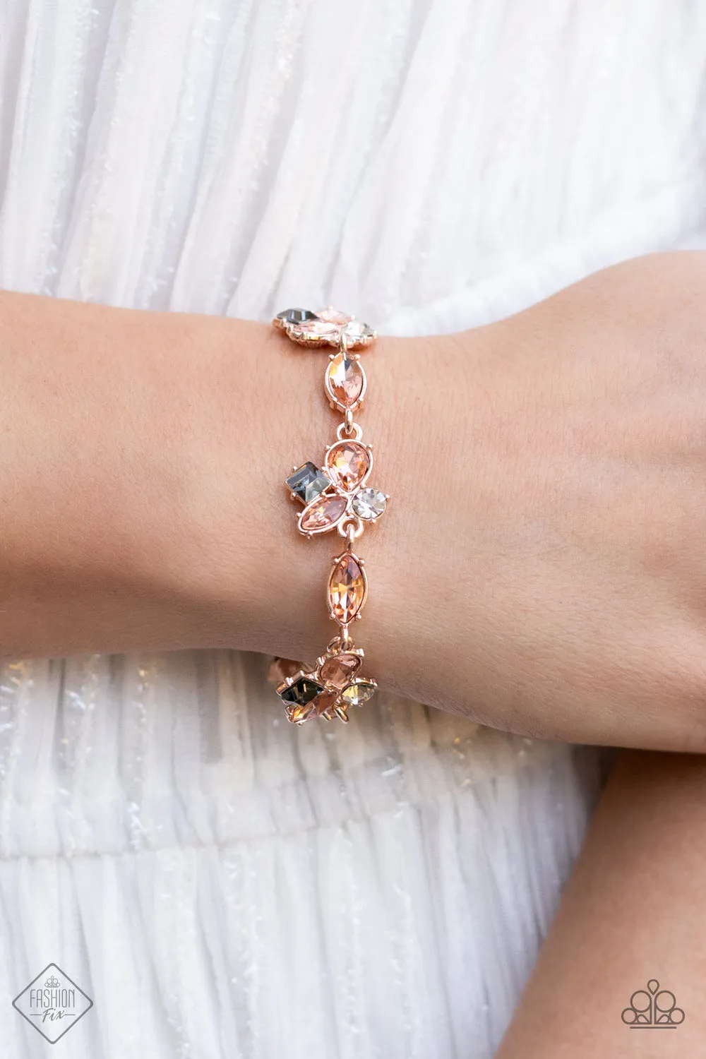 PAPARRAZI Colorful Captivation - Rose Gold Bracelet