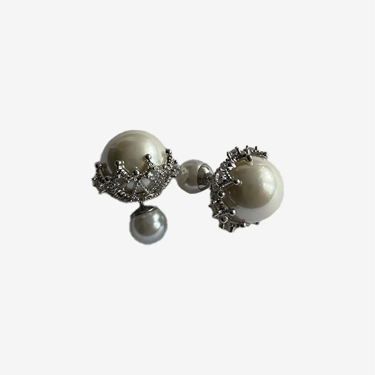 PEARL DIAMOND NEST EARRINGS