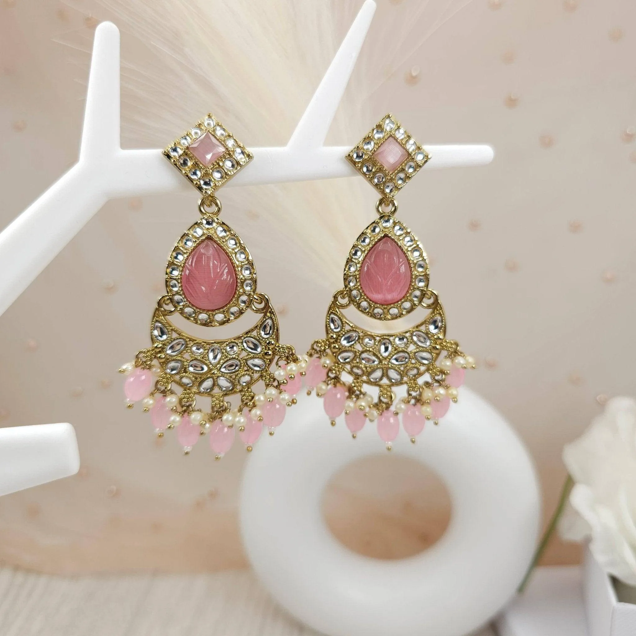 Pearl Drop Gold Earrings for Weddings