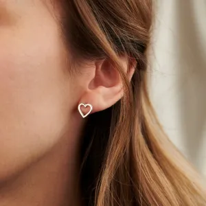 Petite Love Heart Stud Earrings